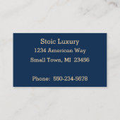 コンテンポラリー男らし抽象芸術金ゴールド 名刺 (裏面)