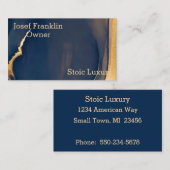 コンテンポラリー男らし抽象芸術金ゴールド 名刺 (正面/裏面)