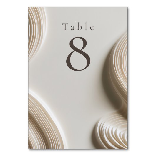 コンテンポラリー白結婚の テーブルナンバー (裏面)