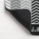 コンテンポラリー白黒の山ストライプ形と名前 マウスパッド (コーナー)