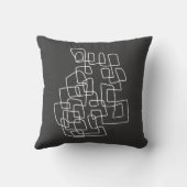 コンテンポラリー白黒モダン抽象芸術線画 クッション (裏面)