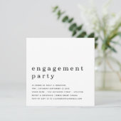 コンテンポラリー白黒婚約パーティ 招待状 (スタンド正面)