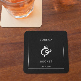 コンテンポラリー結婚の スクエアペーパーコースター