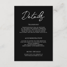 コンテンポラリー結婚モダン白黒詳細 エンクロージャーカード