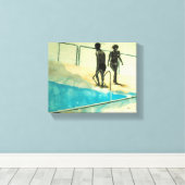 コンテンポラリー絵画ポートレート キャンバスプリント (インサイチュ (ウッドフロア))