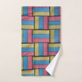 コンテンポラリー色の数々の抽象芸術織1 バスタオルセット (ハンドタオル)