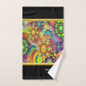 コンテンポラリー色数々の金ゴールド箔 バスタオルセット (ハンドタオル)