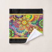 コンテンポラリー色数々の金ゴールド箔 バスタオルセット (ウォッシュタオル)