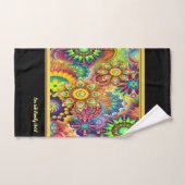 コンテンポラリー色数々の金ゴールド箔 バスタオルセット (ハンドタオル)