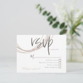 コンテンポラリー芸術品を気取った円線ウェディングRSVP ポストカード (スタンド正面)