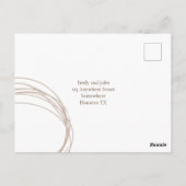 コンテンポラリー芸術品を気取った円線ウェディングRSVP ポストカード (裏面)