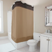 コンテンポラリー茶色(幾何学模様) シャワーカーテン (インサイチュ)