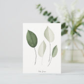 コンテンポラリー葉ミニマルデザイン葉書 ポストカード (スタンド正面)