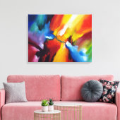 コンテンポラリー表現主義抽象芸術絵画 キャンバスプリント (インサイチュ (リビング))