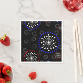 コンテンポラリー赤白青花火 スタンダードカクテルナプキン (インサイチュ)