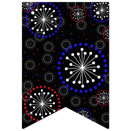 コンテンポラリー赤白青花火 バンティングフラッグ (第16の旗)