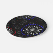 コンテンポラリー赤白青花火 ペーパープレート (アングル)