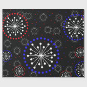 コンテンポラリー赤白青花火 ラッピングペーパー (フラット)
