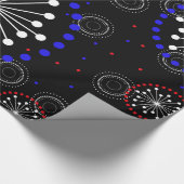 コンテンポラリー赤白青花火 ラッピングペーパー (コーナー)