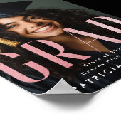 コンテンポラリー赤面はっきりしたピンクゴールドフォイルGRAD写真 ポスター (角)