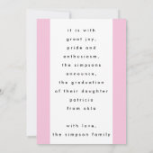 コンテンポラリー赤面はっきりしたピンクゴールドフォイルGRAD写真 案内状 (裏面)