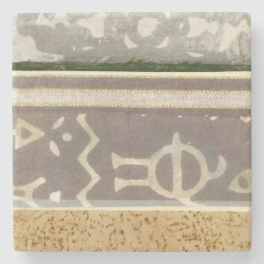 コンテンポラリー部族パタ絵画ーン ストーンコースター (正面)