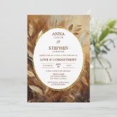 コンテンポラリー金ゴールドエレガンス献身式 招待状 (スタンド正面)