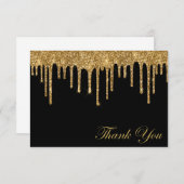 コンテンポラリー金ゴールドドリップグリッターオンブラック (正面/裏面)