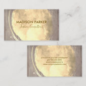 コンテンポラリー金ゴールドブラシ木材の背景 名刺 (正面/裏面)