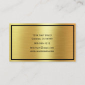 コンテンポラリー金ゴールドメタリック – ブラック書ズ 名刺 (裏面)
