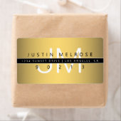 コンテンポラリー金ゴールドルック差出人住所ラベル ラベル (インサイチュ)