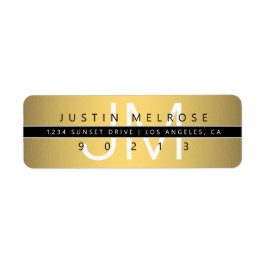 コンテンポラリー金ゴールドルック差出人住所ラベル ラベル