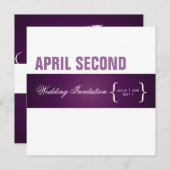 +コンテンポラリー階級/プラム+白 招待状 (正面/裏面)