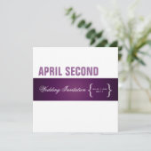 +コンテンポラリー階級/プラム+白 招待状 (スタンド正面)