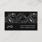 コンテンポラリー集積回路プリントアートパターン 名刺 (正面)