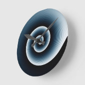 コンテンポラリー青のスタイリッシュ渦巻き ラウンド壁時計 (傾斜)