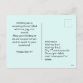 コンテンポラリー鮮やかハッピーイースター シーズンポストカード (裏面)