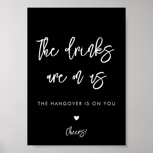 コンテンポラリー黒結婚の開いたバー ポスター (正面)