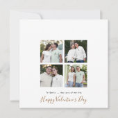 コンテンポラリー4写真コラージュカスタム金ゴールドバレンタイン シーズンカード (正面)