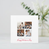 コンテンポラリー4枚フォトコラージュカスタム赤バレンタイン シーズンカード (スタンド正面)