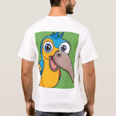 コンテンポラリー&はっきりした – 鮮やかなベロシティのオウムのシャツ Tシャツ (裏面)