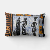 コンテンポラリー:アフリカスタイルデザイン ランバークッション (裏面)