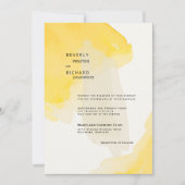 コンテンポラリー イエロー & クリーム ペイント スワッシュ ウェディング II 招待状 (正面)