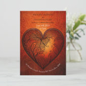 コンテンポラリー モダン バーン オレンジ ウェディング 招待状 (スタンド正面)