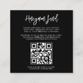 コンテンポラリー モダン ブラック ハネムーン ファンド QR コード エンクロージャーカード (正面)