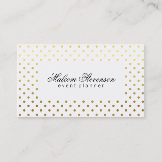 コンテンポラリー | 水玉模様 | 金ゴールド三 名刺 (正面)