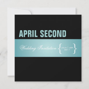 コンテンポラリー + classy/ティール(緑がかった色)+黒 招待状