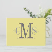 コンテンポラリー + classy/yellow +グレー 招待状 (スタンド正面)