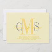 コンテンポラリー + classy/yellow +グレー 招待状 (裏面)