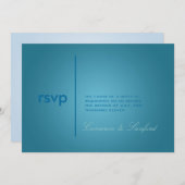 コンテンポラリー + clasy/ティール(緑がかった色)青 招待状 (正面/裏面)